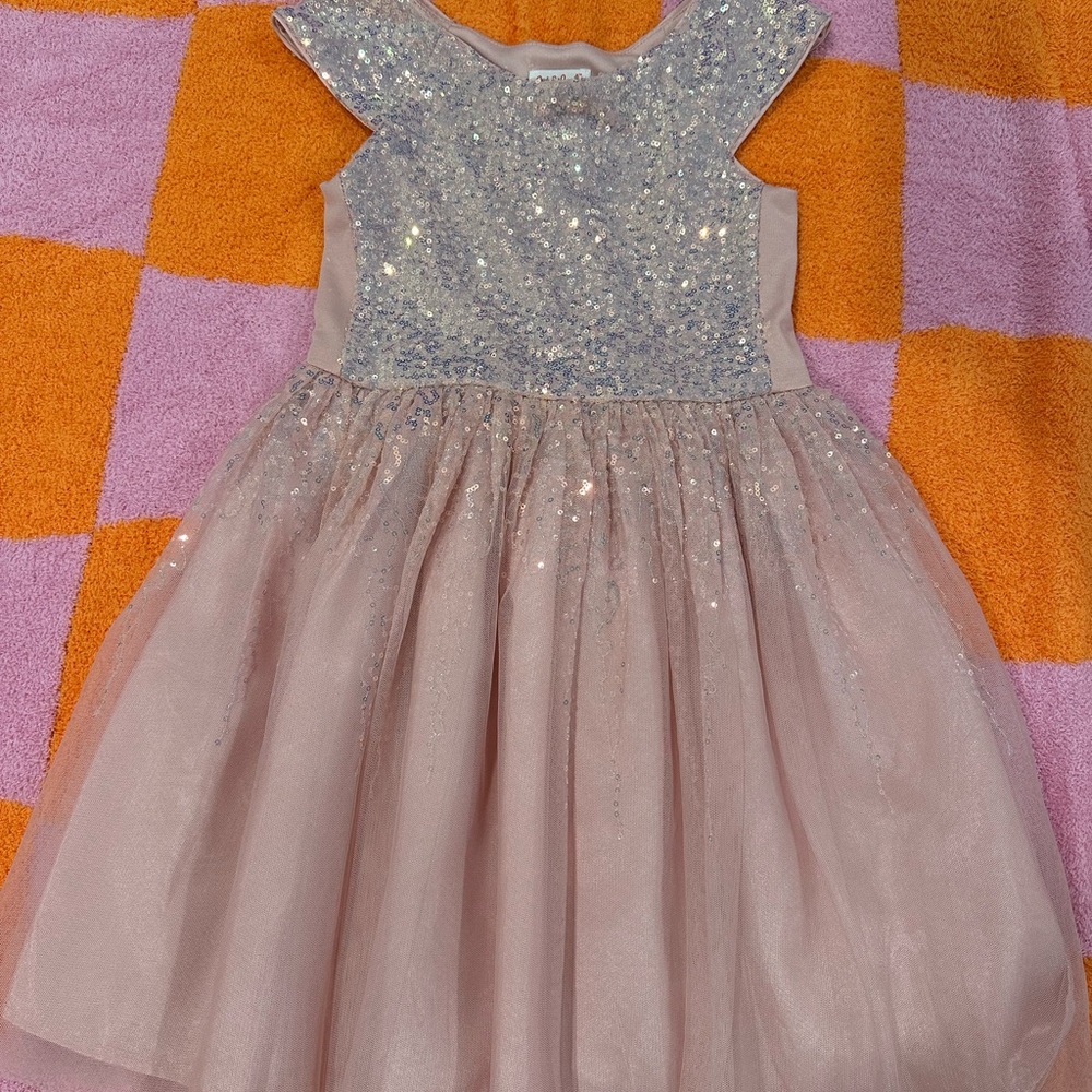 Cat & Jack Glittering Silver and Pink Kids Dress